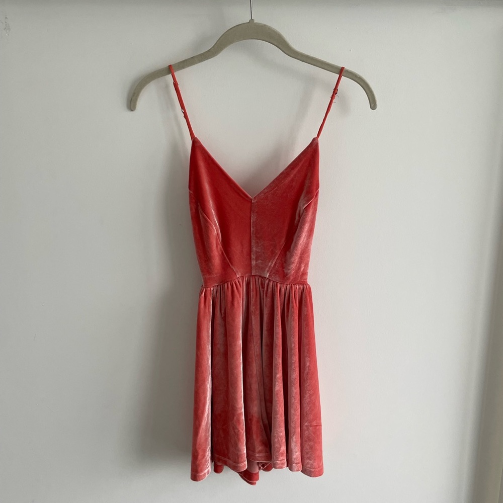 UO crushed velvet romper